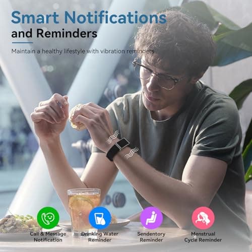 Smart Bracelet for Men Women，Health Activity Fitness Trackers with Continuous Heart Rate Monitor, 24/7 Sleep Tracking, 120+ Sport Modes, 30-Day Battery Life,Includes 2 Replacement Bands(Black)