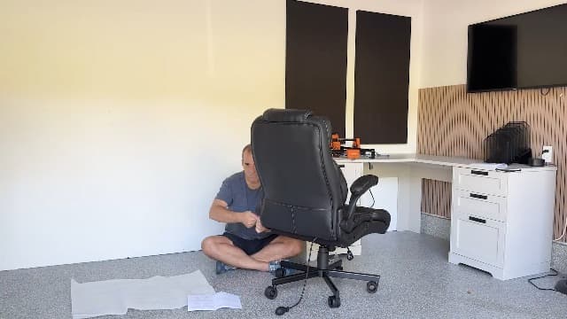 Office Chair, Big and Tall Executive Chairs with Lumbar Support for Back Pain, Breathable Desk Computer Chair with Adjustable Flip-up Armrests, Wide Cushion Swivel Home Office Chair Black PU