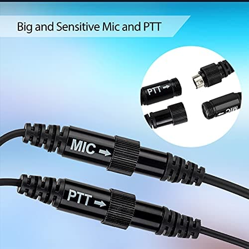 Retevis Two Way Radio Headset with Mic, Open Full Face Motorcycle Helmet, Finger PTT, for RT22 RT21 H777, Compatible with Pxton, Baofeng BF-888S, Kenwood Walkie Talkies, Walkie Talkie Earpiece(1 Pack)