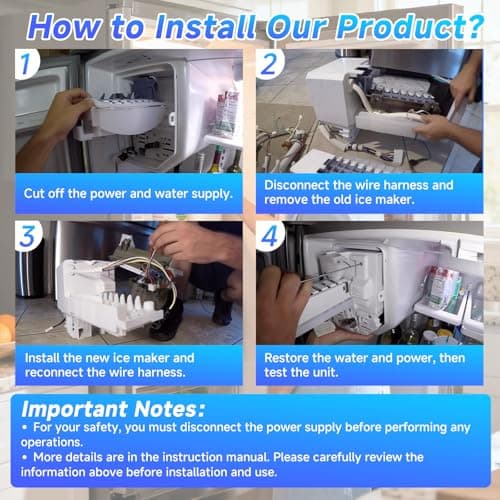 W10882923 Refrigerator Ice Maker, Compatible with Whirlpool Maytag KitchenAid, Replaces W10377151 AP6037857 W10377147 PS11769140, Stable & Efficient Ice Production