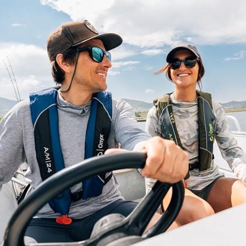 Onyx A/M-24 Automatic/Manual Inflatable Life Jacket, U.S. Coast Guard Approved, Low Profile, Compact Design, Manual Convertible Inflation Option