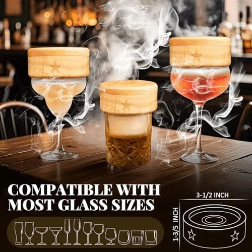 Bourbon Whiskey Smoker Kit with Torch - Old Fashioned Cocktail Smoker Kit with 2 Whiskey Glasses, 6 Wood Chips - Valentines Anniversary Birthday Gifts for Men Dad Husband Boyfriend (No Butane) B0F4N3FSH4