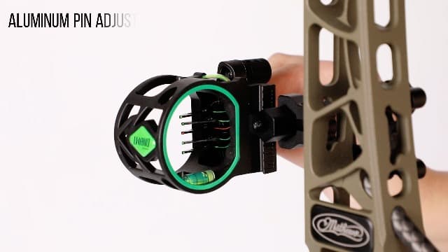 LWANO 5 Pin Bow Sight with Rheostat Light and Reversible Mount Design
