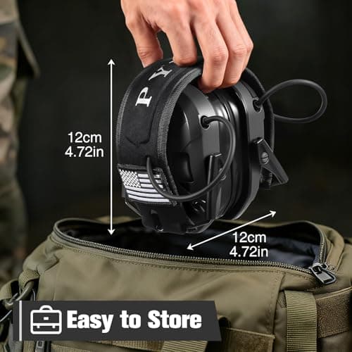 PYBBO Shooting Ear Protection with Gel Ear Pads, NRR 23dB Active Noise Reduction & 3X Sound Amplification Gun Range Earmuffs