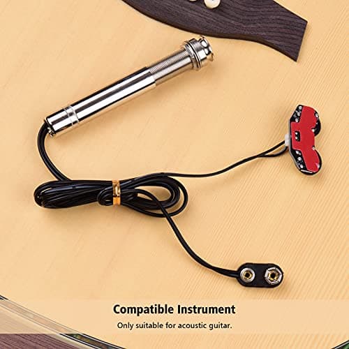 Acoustic Guitar Pickup, Pen Tube Type Undersaddle Active Pickup,Volume Tone Adjustable, With Ceramic Piezoelectric Pickup Rod