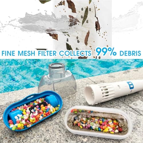 Rechargeable Hot Tub Vacuum Cleaner for Spa - Magnetic Drive System, Ultra Fine Mesh Filter for Small Particle, Spot Cleaning for Above-Ground Inground Pools, 70 Mins (Blue)