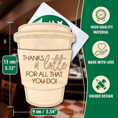 Thank You Gift - Coffee, Teach, Repeat Gift Card Holder - Lovely Teacher Gifts for Women, Men - Sturdy Plywood Card Holder - Teacher Appreciation Gifts for Wife, Husband - End Of Year Gifts for Teachers