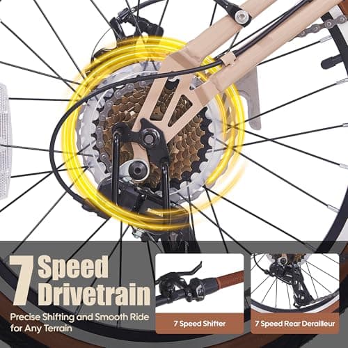 20 Inch Folding Bike for Adults, 7-Speed Foldable Bike for Women & Men, Foldable Bicycle with Dual Disc Brake, Portable Commuter City Bikes with Adjustable Saddle