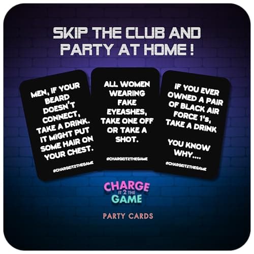 Charge It 2 The Game Drinking Cards – 90-Card Adult Party Game for Bachelorette Parties, 21st Birthdays, and Game Night Fun