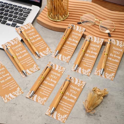 Employee Appreciation Gift, Thank You Ballpoint Pen with Greeting Card for Medical Assistant Vet Tech Week Women Men Team ReliThick 30 Sets Inspirational Pens Bulk Customer Service Week Gifts B0DHFVH6YB