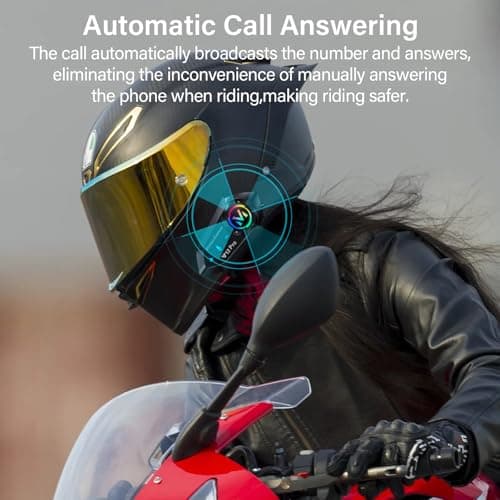 Motorcycle Helmet Bluetooth Headset 2 Way Intercom 550 Yards,HIFI Sound,Noise Cancellation,Music Share,1000mAh,Helmet Speakers Headphones FM,Easy to Connect/Use with Gloves,Waterproof,Voice Assistant
