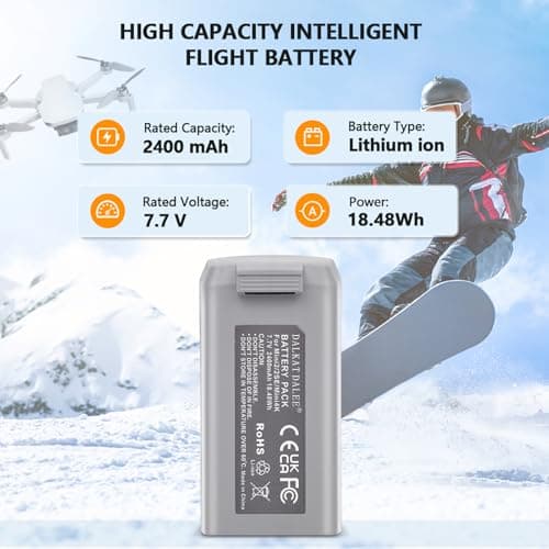 2-Pack Mini 4K Intelligent Flight Battery for DJI Mini 2 / SE / 4K/ 2 SE Drone 2400mah Upgraded Drone Battery Replacement Parts, Up to 31 Minutes of Flying Time