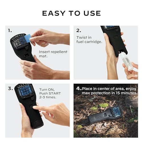 Thermacell Mosquito Portable Repeller; Includes 12-Hour Refill; 15 Foot Zone of Protection; Highly Effective Mosquito Repellent; Bug Spray Alternative; Scent Free
