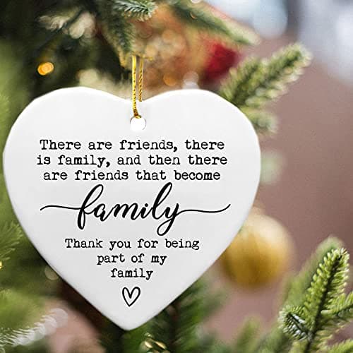 There Are Friends There Is Family, Friends Plaque, Ceramic Heart Gift, Unique Friendship Gift For Best Friend, Ceramic Hanging Heart, Gift For Friend, Christmas Gift