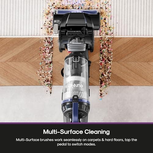 Eureka Upright Vacuum Cleaner for Carpet and Hard Floor,Powerful Vacuum with Dual Cyclone Suction,Swivel Steering,Anti-Tangle,Large Dust Cup,NEU612BL, Blue