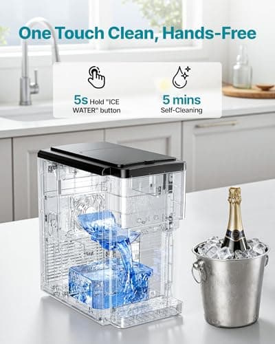 VEVOR Water Dispenser with Ice Maker, 3-in-1 Countertop Water Dispenser, 35 LBS/24H, 12 Cubes/7 Min Fast Ice Making with 4 LBS Storage, Bullet/Crushed ICES & Cold-Water, for Home, Kitchen, Party