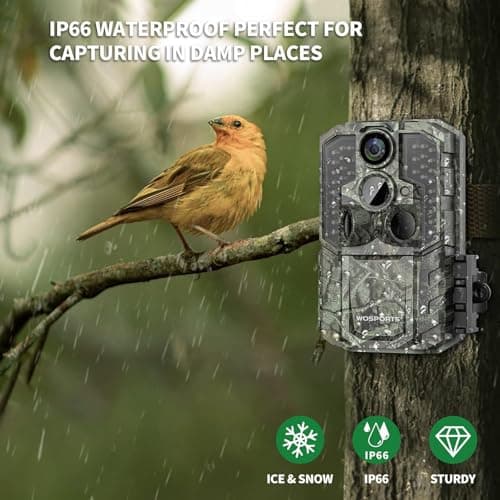WOSPORTS Trail Camera,56MP 4K 0.2S Trigger Motion Activated,Game Camera with Night Vision IP66 Waterproof 2.0''LCD 120°Wide Trail Cam Lens for Outdoor Scouting Wildlife Monitoring Home Security