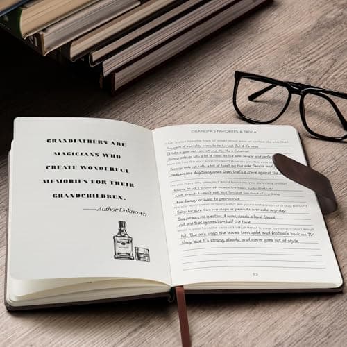Grandpa I Want to Know Your Life Story Leather Journal (Hardcover): A Grandpa's Memory and Keepsake Guided Legacy Journal - Birthday Gifts for Grandpa - Ideal Gifts for Fathers Day from Granddaughter Grandson B0FQP2NQT7