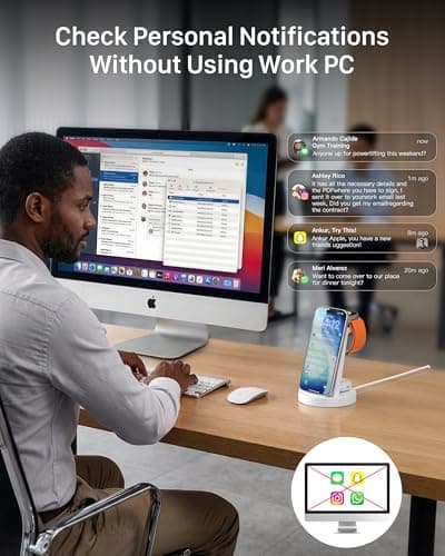 3 in 1 Charging Station for iPhone - Wireless Charger for Apple Products Multiple Devices - Charging Dock Stand for AirPods (for iPhone 17 16e 16 15 14 13 pro 12 11 X Max)