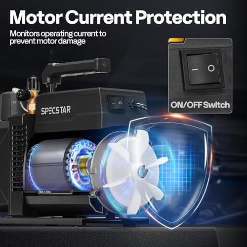 SPECSTAR 110V 9.6 CFM 1 HP Dual-Stage Rotary Vane HVAC Air Vacuum Pump for R12 R22 R134a R410a Systems with Oil Bottle