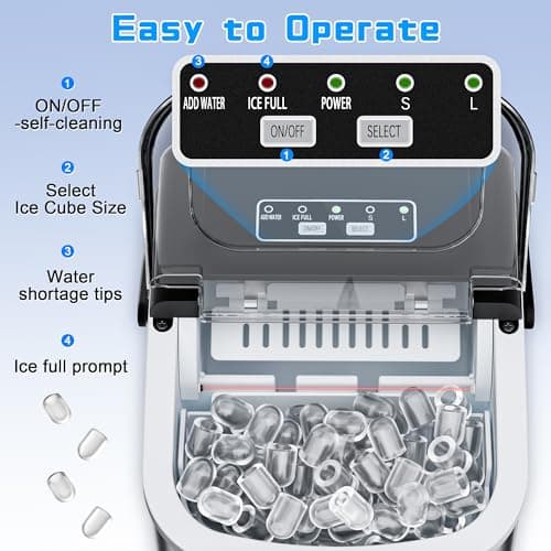Commercial Nugget Ice Maker 80Lbs/24H with 20Lbs Storage, Stainless Steel Pellet Ice Machine, Ready in 10-15 Mins, Self-Cleaning for Office & Home Restaurants Bars