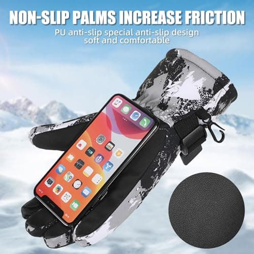 VZVXDW Winter Gloves, Waterproof Thermal Touchscreen Ski Glove, Suit for Ski, Cycling, Hiking, Driving, Typing, Freezer Work