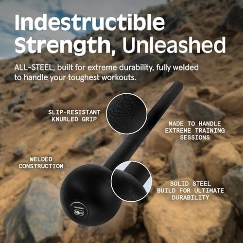 Retrospec Revolve Steel Macebell for Strength Training, Rehabilitation, Stretching, Conditioning and Rotational Training - 5, 7, 10, 15, 20, 30lb Options for Women & Men