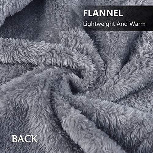 forestfish Fleece Wearable Blanket Oversized, Comfy Lightweight Lap Blanket Poncho Throw With Buttons, 63“x 55” (Grey-white, Medium(55”x39”)) B07Y87KBYS