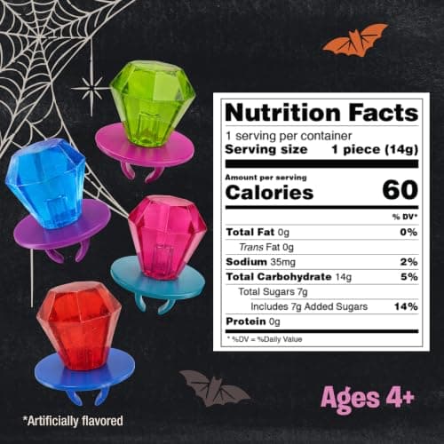 Ring Pop Candy, Christmas Lollipops, 20 Ct Party Favors in Assorted Fruity Flavors - Full Size, Bulk Variety Pack, Individually Wrapped Hard Candy For Stocking Stuffers, Holiday Gifts