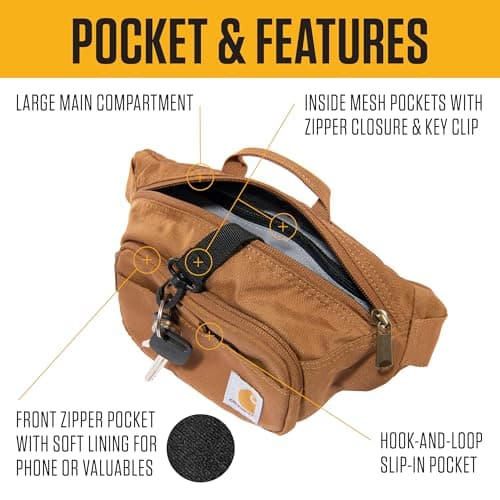 Carhartt Classic Adjustable Sling Bag, Durable, 600-Denier Water Resistant Hip Pack