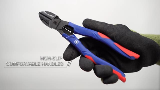 WORKPRO 2-in-1 Diagonal Cutting Pliers with Wire Stripper, 7.5 Inch CRV Steel Wire Cutters with Comfort Grip Handles, Heavy Duty Side-Cutting Pliers for Electricians and Homes, Christmas Gift B0BKKF5HVL