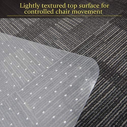 Plastic Office Chair Mat for Carpeted Floors, Heavy Duty Floor Mat,Eco-Friendly Series Studded Carpet Desk Chair Mats-36'' x 48'' (36 inches X 48 inches- NO Lip)
