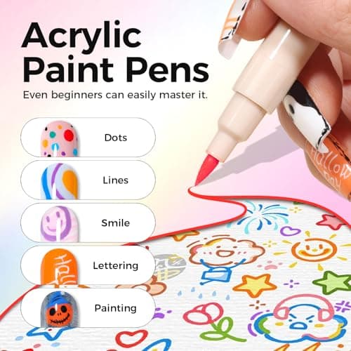 Quick-Dryings, Nail Marker for DIY Paint/Dotting/Liner, Home & Salon Manicure Tools, Great Gift, Non-Toxic, Beginner Friendly Nail Art Pens,12 Colors 0.7mm 3D Nail Polish Pens for Women B0DXKKV1GR