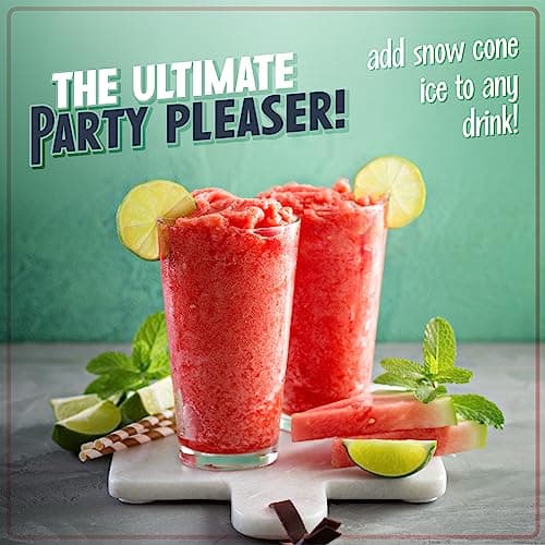 Nostalgia Snow Cone Shaved Ice Machine - Retro Table-Top Slushie Machine Makes 20 Icy Treats - Includes 2 Reusable Plastic Cups & Ice Scoop - Retro Red