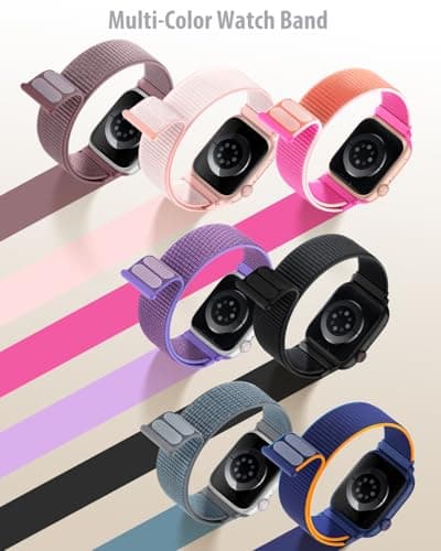 Nylon Loop Sport Band Compatible with Apple Watch Bands 38mm 40mm 41mm 42mm for Women Men, iWatch Wrist Straps for Se, Series 11 10 9 8 7, Breathable, Soft Band Ideal for Outdoor