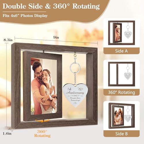HELORAY 1 YearAnniversary Picture Frame Gifts for Couple 1 Year Anniversary Paper Gifts for Girlfriend One Year Anniversary Picture Frame for Wife Happy 1 Year Anniversary Decorations Gift for Couple B0DPFCQK5P