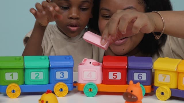 Play-Act Learning Toys for 1 2 3 Years Old, Counting, Matching & Sorting Montessori Learning Farm Train Including 9 Farm Animals, Birthday Gift for Baby Boys Girls B0CYT85XT6