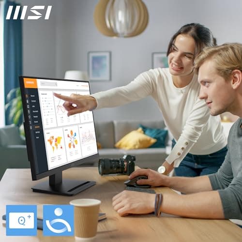 msi PRO MP243L E14 24-inch IPS 1920 x 1080 (FHD) Gaming Office Monitor, 144Hz, Adaptive-Synch, HDR Ready, HDMI, VGA Port,VESA Mountable, Tilt, 4-Side Slim Bezel,1ms, Black