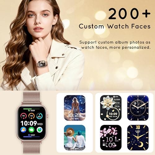 HXQHSTBG HXQHSTBG Smart Watch for Women (Answer/Make Calls) 1.83" HD Health Tracker Smartwatch with 3 Bands/Heart Sleep Rate, 120+ Sports Modes IP68 Waterproof Compatible Android iPhone Phones, Rose Gold
