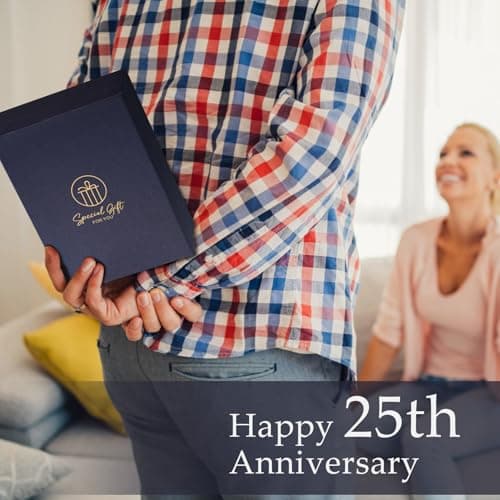 25th Anniversary Wedding Decorations - Crystal Clock & Keepsake Gifts for Couple & Parents