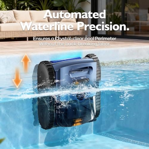 [2026 Release] Automatic Robotic Pool Vacuum for Inground & Above Ground Pools, Wall Climbing Pool Vacuum Cleaner, Cleans Floor, Walls, Waterline, Drain & Skimmer up to 2150 Sq. Ft., 190 Min