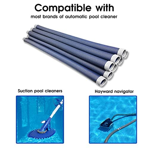 POOLWHALE Professional Swimming Pool Vacuum Cleaner Hose -1.5” 8 Piece Hoses, Perfect Vacuum Extension/Replacement - Compatible with all Major Automatic Pool Cleaners