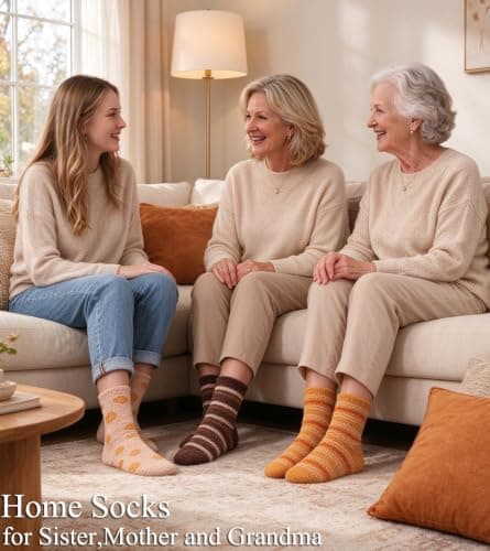 Soft Thick Plush Warm Socks, Christmas Winter Gifts for Ladies,Comfortable Indoor Home Socks, Sleep Slipper Socks Fuzzy Socks for Women Fluffy Cozy Slipper Socks Fall Halloween Socks Gifts B0DKF8CRWW