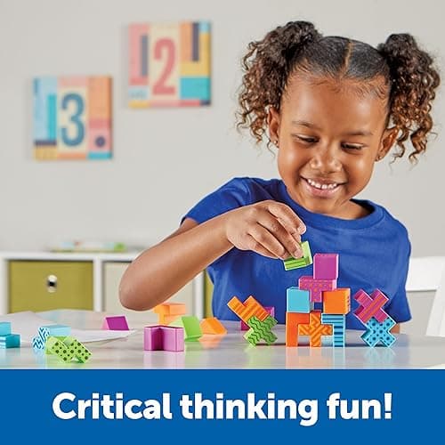 Learning Resources STEM Explorers Brainometry - 3d Puzzle, Brain Games, Brainteaser, Building Logic Toys, Gifts For Boys and Girls, Fine Motor Skills , Pattern Blocks, Math Manipulatives