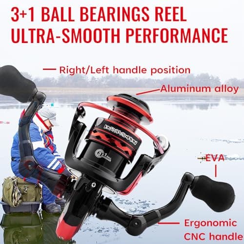Ice Fishing Rod and Reel Combo, 27" Medium Light Spinning Ice Fishing Pole