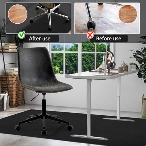 Office Chair Mat for Hardwood Floor & Tile Desk Mat for Rolling Chairs Protect Hardfloor Desk Area Rug for Workstations, Durable Chair Mat for Home and Office Use (Black, 36X48 in)