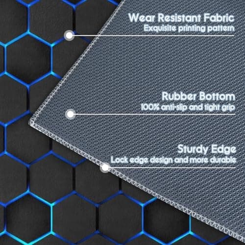 Gaming Chair Mat for Carpet Hardwood Tile Floor,36"x48" Gamer Rugs for Game Room, Under Desk Non Slip Gamer Rug,Low-Pile Game Room Rug,Rubber Backing Large Gaming Chair Floor Mat,Green Honeycomb