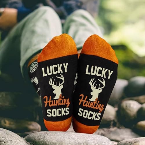 Hunting Accessories for Men, Dad - Funny Deer & Duck Hunting Socks - Stocking Stuffers, Christmas Gift B0GCCP51NT