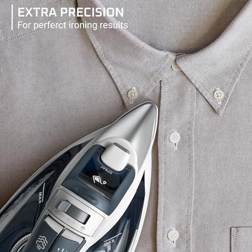 Rowenta Iron Steamer for Clothes, Focus Stainless Steel Soleplate, 400 Microsteam Holes, Powerful Steam Iron, Lightweight, Leakproof, 1725 Watts