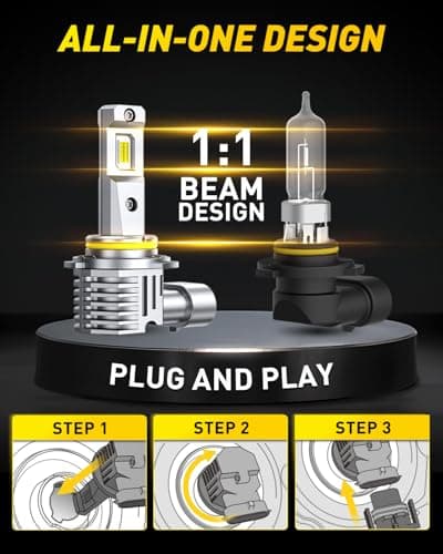 AUXITO HB4 LED Bulb 9006 Bulbs, 900% Brighter Ultra-Bright, Plug N Play, Long Lifespan, No Flicker, 99% Compatibility, 2PCS